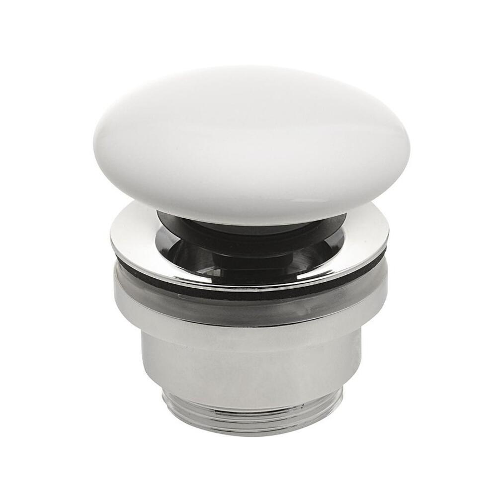 Ablaufgarnitur mit Keramik-Stopfen 5/4“, klick-klack, weiss