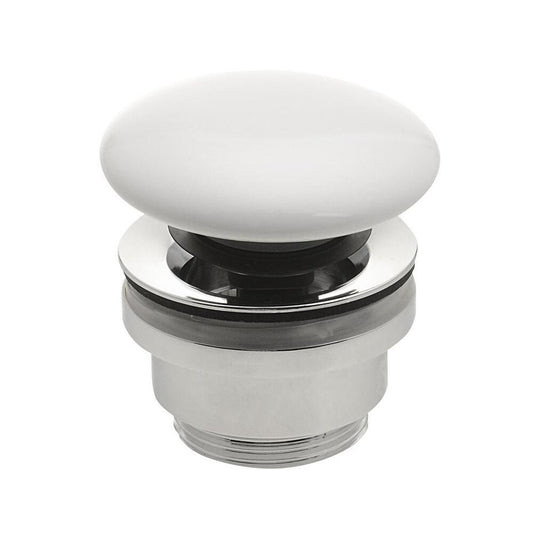 Ablaufgarnitur mit Keramik-Stopfen 5/4“, klick-klack, weiss