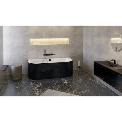 VIVA D MONOLITH Acryl-Badewanne 180x75x60cm, weiß/schwarz