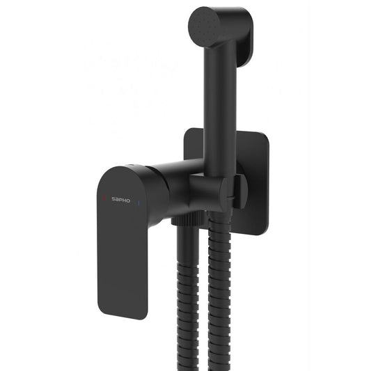 PAX Unterputz Bidetarmatur mit Handbrause-Stop, Schwarz matt