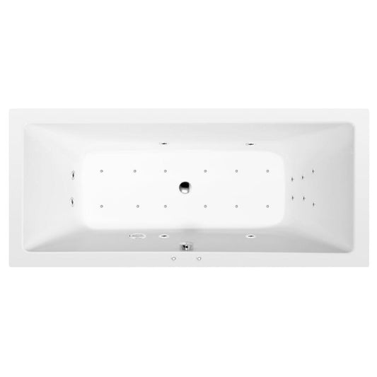 KRYSTA Whirlpool-Badewanne, 180x80x39cm, Attraction Hydro-Air, Chrom