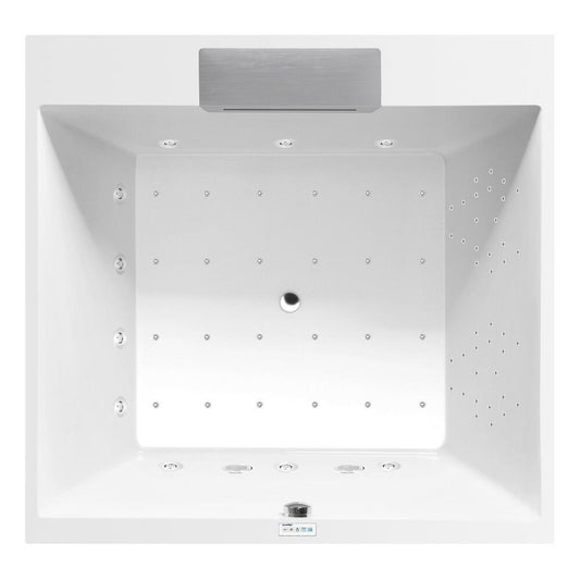 CAME FALLS Whirlpool-Badewanne, 175x175x50cm, Highline Hydro-Air, Chrom