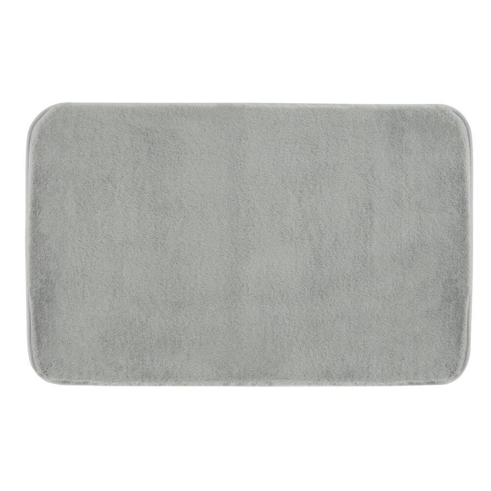 FUZZY Badematte, 50x80cm, 100% Polyester, Anti-Rutsch, Grau