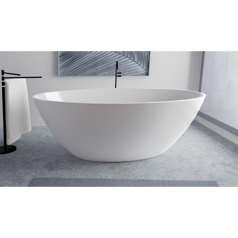 CORYN freistehende Badewanne 165x90x58cm, Weiß
