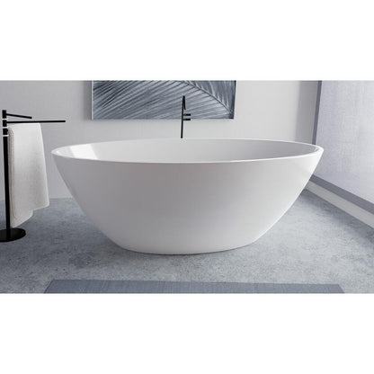 CORYN freistehende Badewanne 165x90x58cm, Weiß