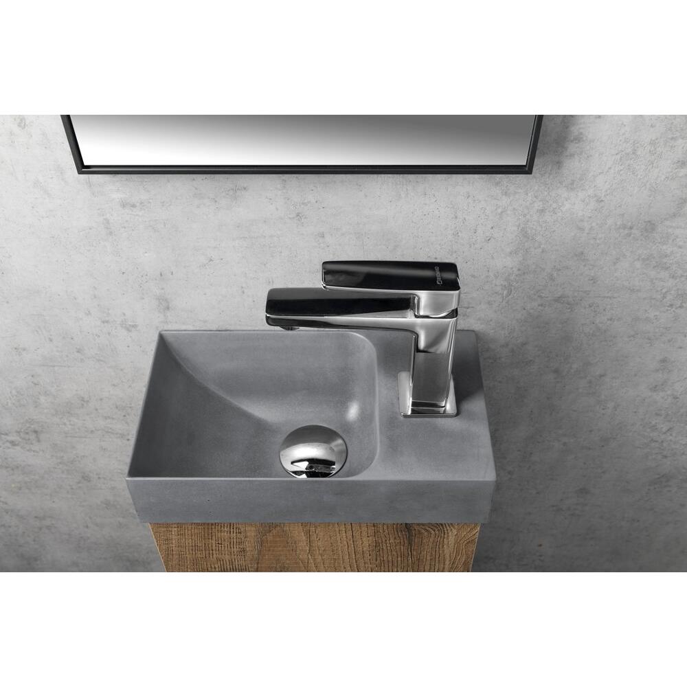 PICCOLINO Beton-Waschbecken 30,8x10x17cm, Armaturloch rechts, Grau