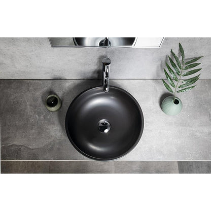 PRIORI Keramik-Waschtisch Ø 41cm, Schwarz/Grün