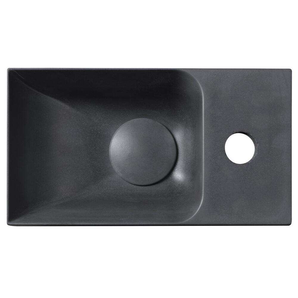 PICCOLINO Beton-Waschbecken 30,8x10x17cm, Armaturloch rechts, Anthrazit
