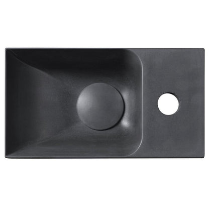 PICCOLINO Beton-Waschbecken 30,8x10x17cm, Armaturloch rechts, Anthrazit
