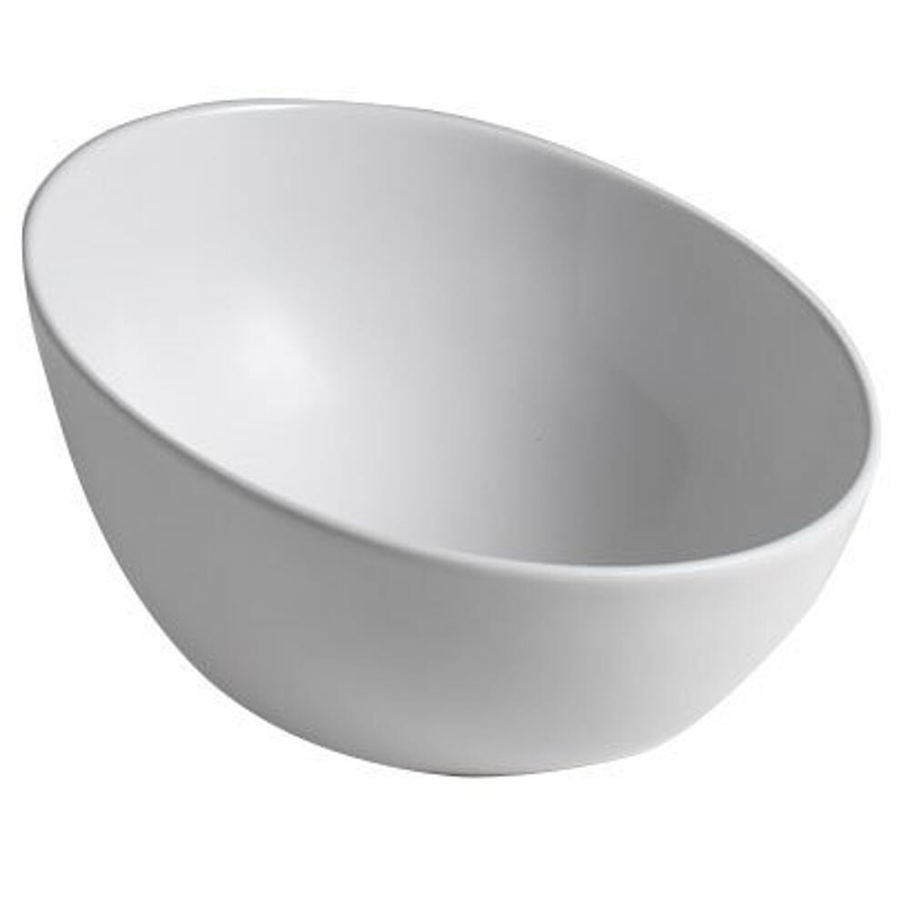 DOME OBLIQUO Keramik-Waschtisch zum Aufsetzen, Ø 44,5cm, Weiß