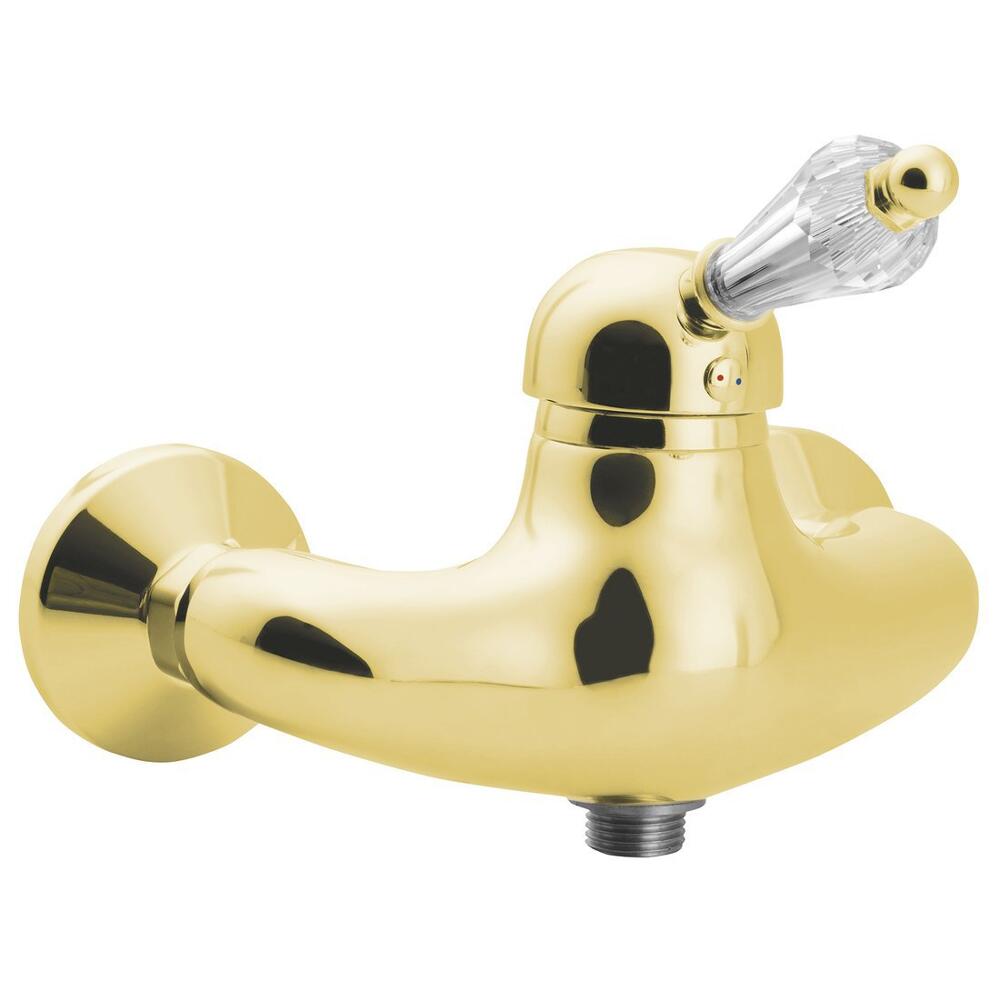 KIRKÉ CRYSTAL Duscharmatur, Gold mit Kristall-Griff
