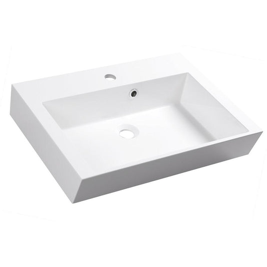 ORINOKO Gussmarmor-Waschtisch 60x15x45cm, weiß