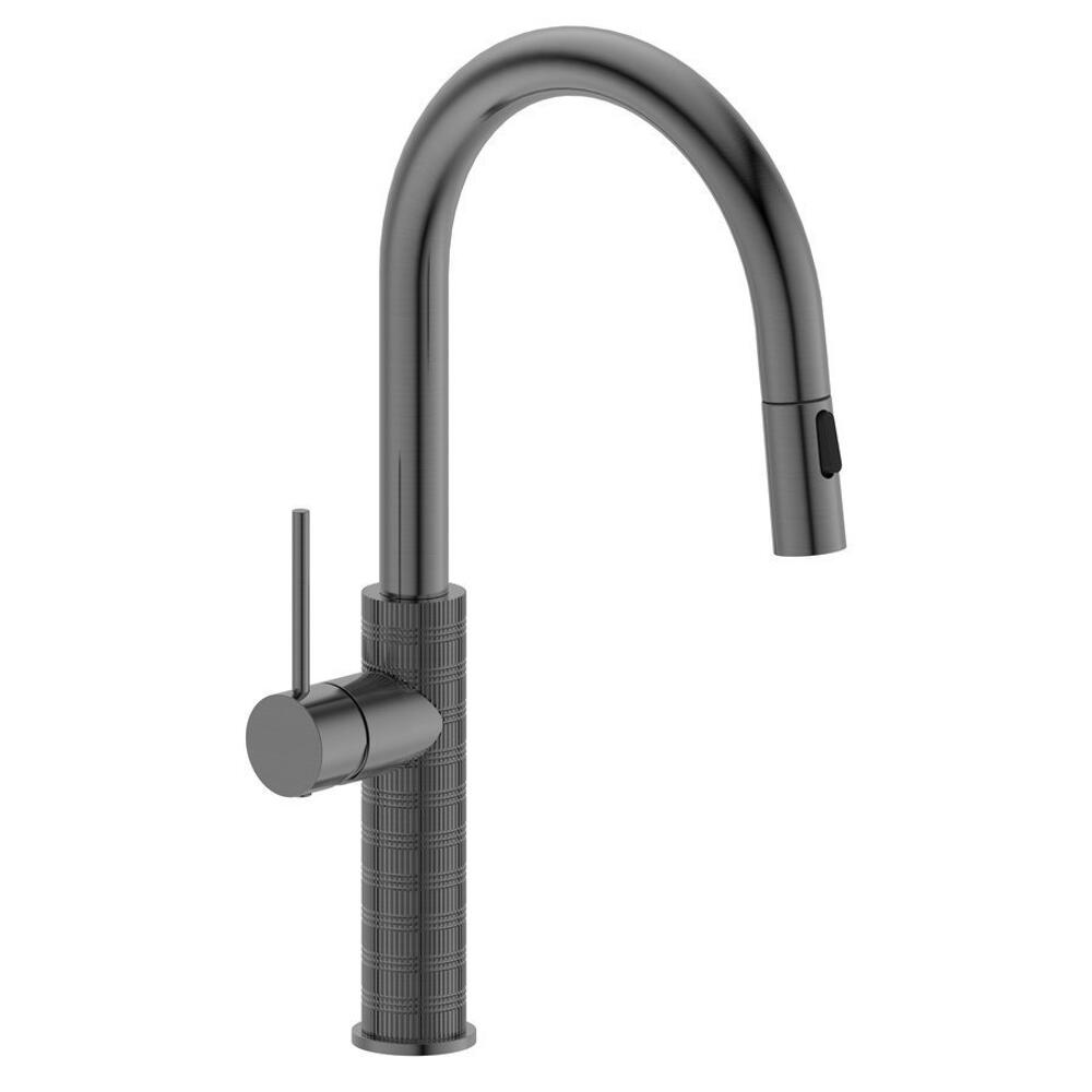 FLAWO Küchenarmatur mit ausziehbarer Spülbrause, gun metal