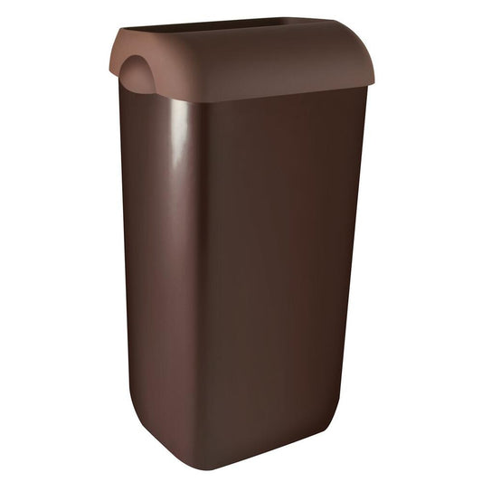 COLORED Hänge-Abfalleimer mit Deckel 23l, ABS, Braun