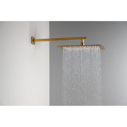 Duscharm quadratisch niedrig, 380mm, Gold matt