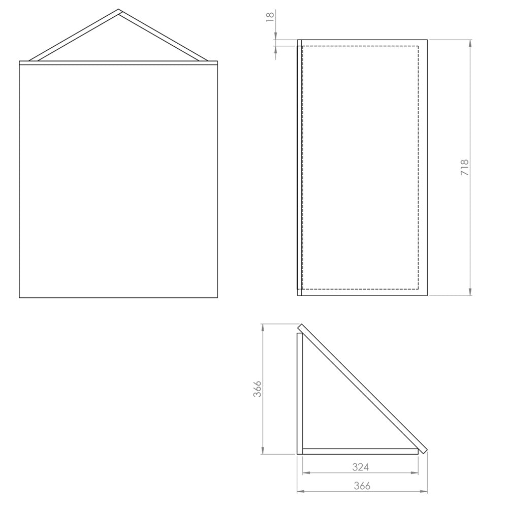 ZOJA/KERAMIA FRESH Eckspiegelschrank 36,6x71,8x36,6cm, weiß