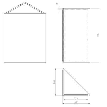 ZOJA/KERAMIA FRESH Eckspiegelschrank 36,6x71,8x36,6cm, weiß