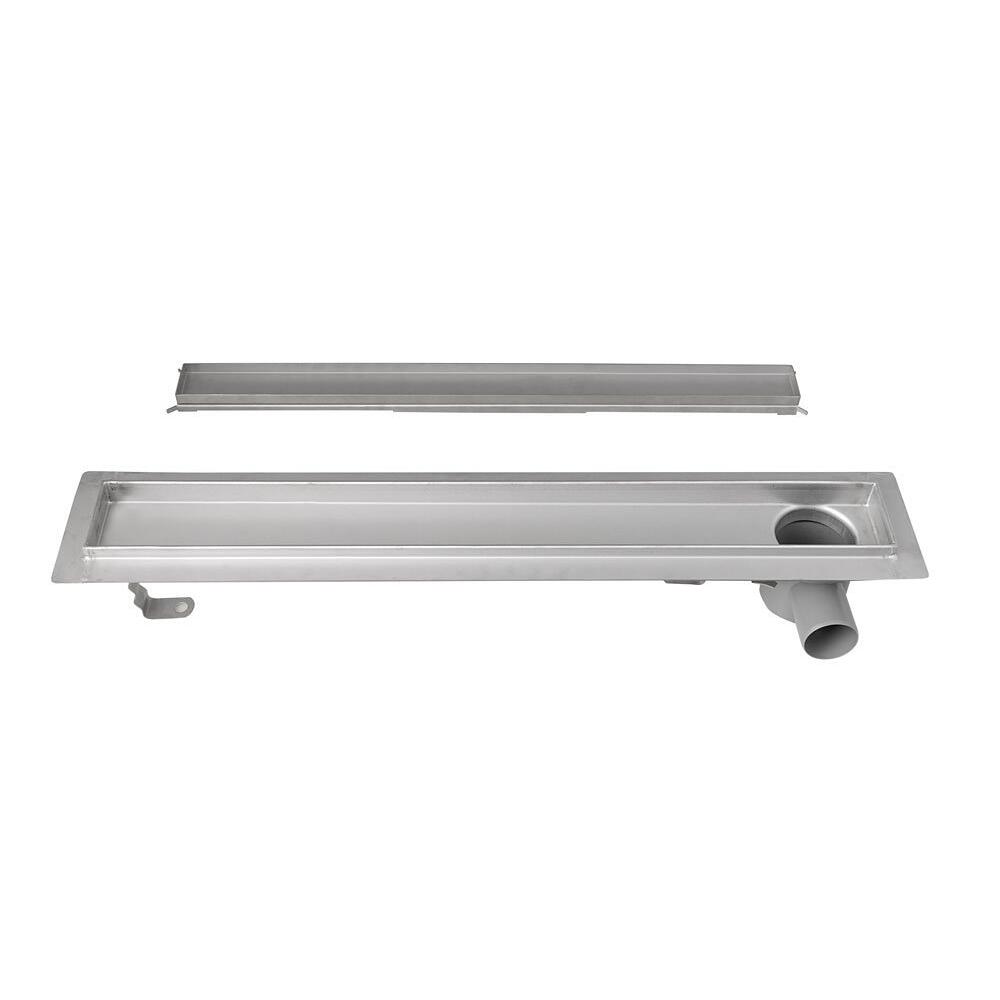 PAVINO Bodenrinne aus Edelstahl mit Rost für Fliesen, L-860, DN50