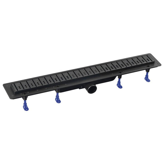 KLAVER Bodenrinne mit Rost aus Edelstahl, L-810, DN50, Schwarz matt