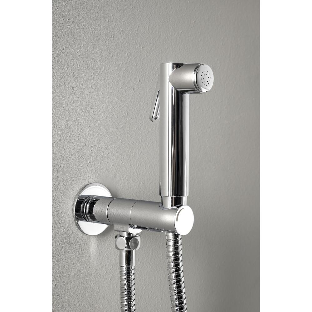 Wandventil mit Handbrause und Sicherheitssperre, rund, Chrom