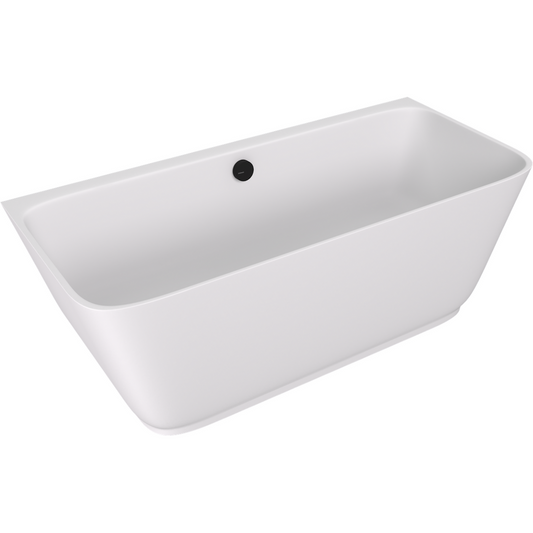 SKYLLA Gussmarmor Wand-Badewanne 170x75x60cm, Weiß matt
