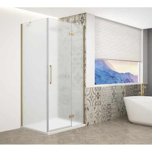 TRINITY GOLD MATT Rechteckige Duschkabine 800x900mm, Mattglas, rechts
