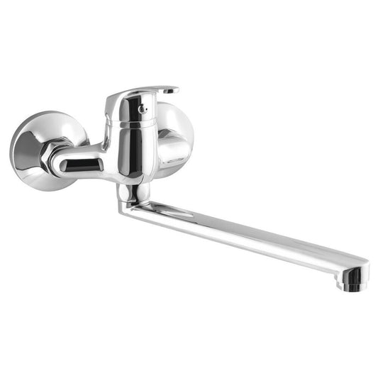 AQUALINE 35 Wannen wand-armatur, Abstand 100mm, flacher Auslauf 220mm, Chrom