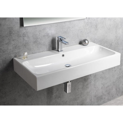 TORIDI Keramik-Waschbecken 101x46cm, weiß