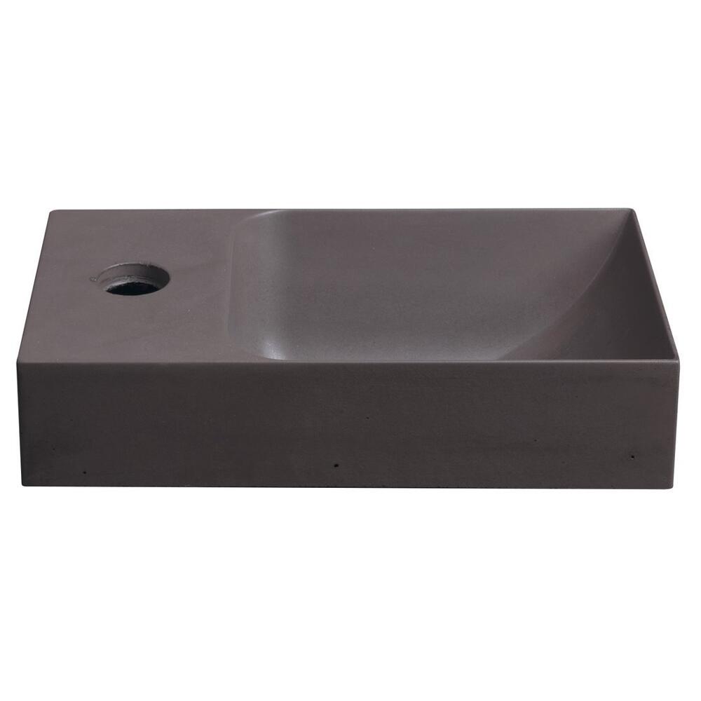PICCOLINO Beton-Waschbecken 30,8x10x17cm,  Armaturloch links, Dunkelbraun