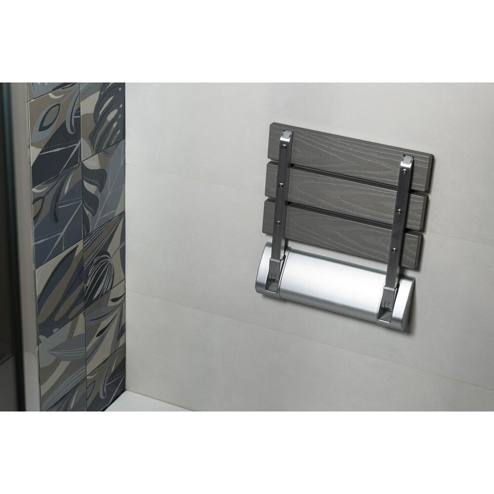 Duschklappsitz 32x32,5cm, WPC, Grau