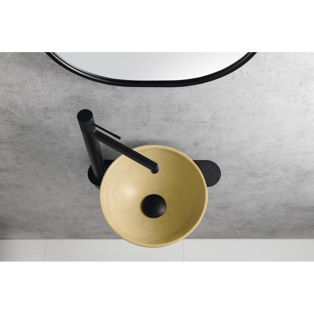 MINOR Betonwaschbecken zum Aufsetzen, Durchmesser 26cm, Gelb matt