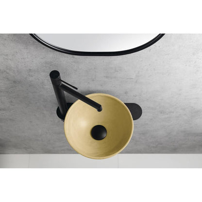 MINOR Betonwaschbecken zum Aufsetzen, Durchmesser 26cm, Gelb matt