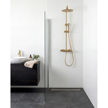 Duschsäule mit Thermostat-Armatur, Gold matt