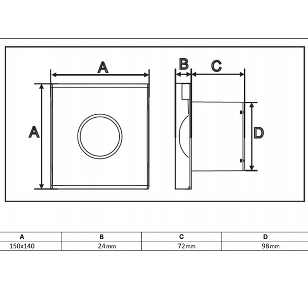 LEX Bad-Axialventilator mit Zeitschaltuhr, 15W, Rohr 100mm, Edelstahl matt