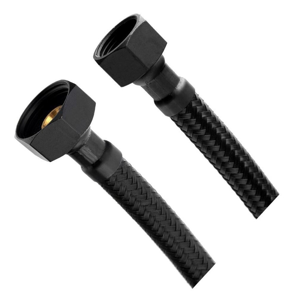 Flexibler Schlauch, Edelstahl FxF 3/8"x1/2", 60cm, Schwarz matt