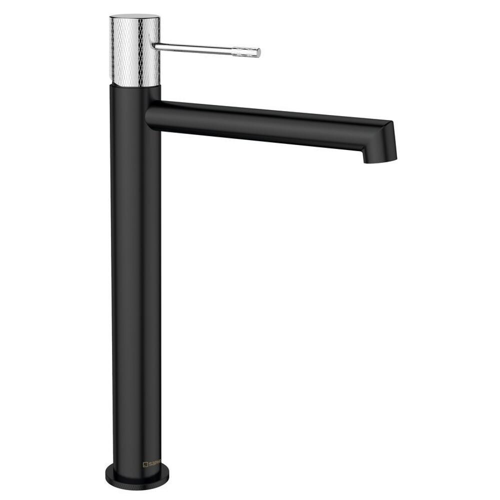 SOLARIS Waschtischarmatur, hoch, schwarz matt/Chrom