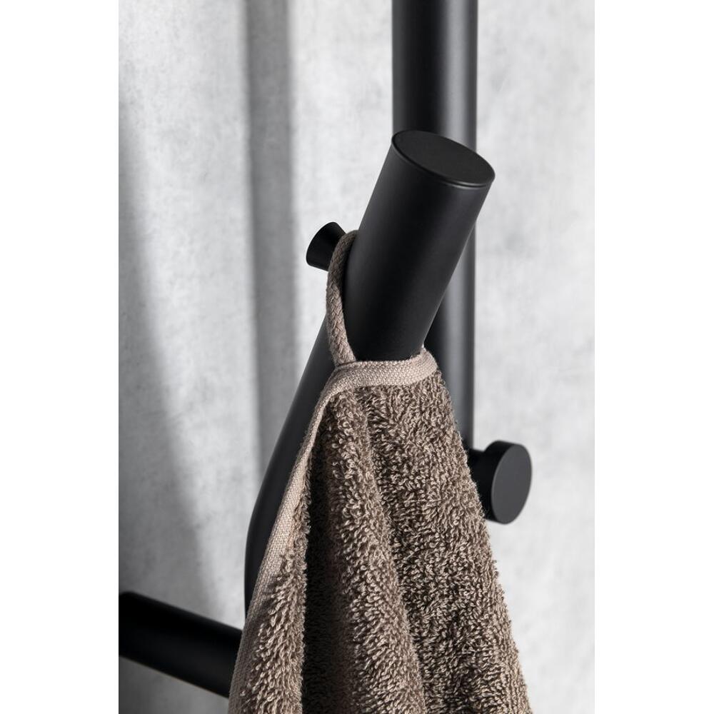 DUOPASSO Handtuchtrockner elektrisch mit Zeitschaltuhr, 122x1700mm, 45 W, Schwarz matt