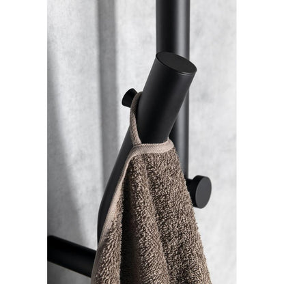 DUOPASSO Handtuchtrockner elektrisch mit Zeitschaltuhr, 122x1700mm, 45 W, Schwarz matt