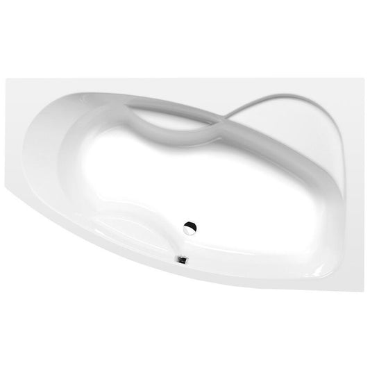 Raumspar Badewanne MAMBA 160x95x44cm, rechts, weiß