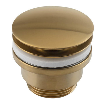 Waschbecken-Ablaufgarnitur 5/4“, klick-klack, großer Stopfen, 10-55mm, Gold matt