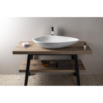 OVALI Keramik-Waschtisch 74x38,5cm, weiss
