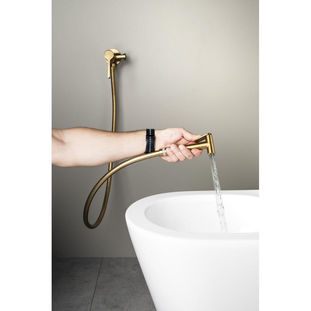 ICONIC Unterputz-Bidetarmatur mit Brausestop, rund, Gold matt