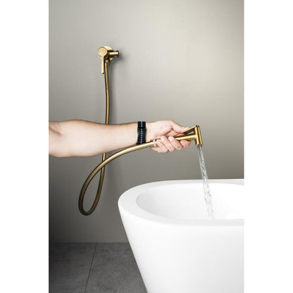 ICONIC Unterputz-Bidetarmatur mit Brausestop, rund, Gold matt