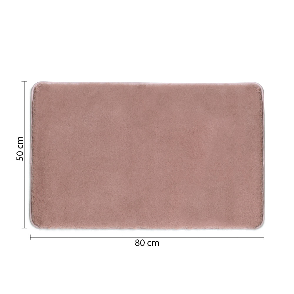 FUZZY Badematte, 50x80cm, 100% Polyester, Anti-Rutsch, Rosa
