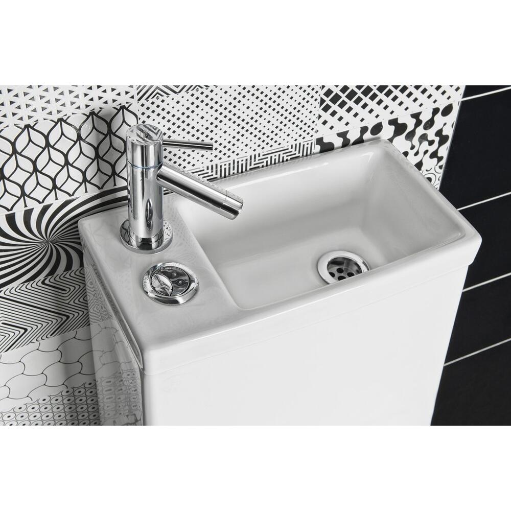 HYGIE Kombi-WC mit Waschbecken, Abgang senkrecht/waagerecht, Weiß