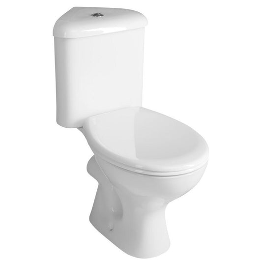 CLIFTON Ecke Kombi-WC mit Spülkasten inkl. Spülgarnitur, weiss