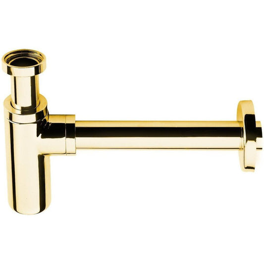 Waschbecken-Siphon 5/4", Abfluss 32 mm, rund, gold
