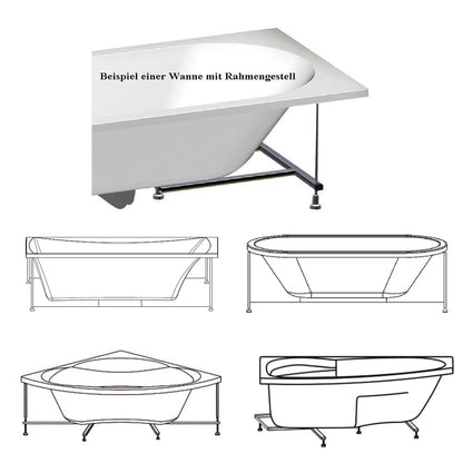 CLEO Rechteckwanne mit Rahmengestell 170x70x48cm, weiß