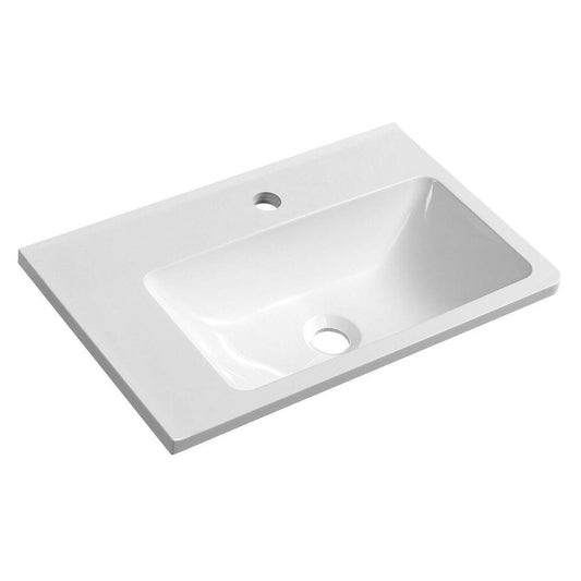 ARANA Gussmarmor-Waschtisch 56x35cm, weiß, links