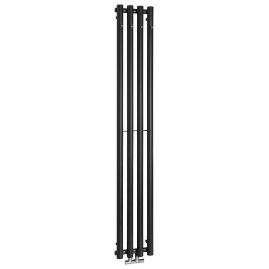 PILON Badheizkörper 270x1800mm, mit 4 Haken, Schwarz matt